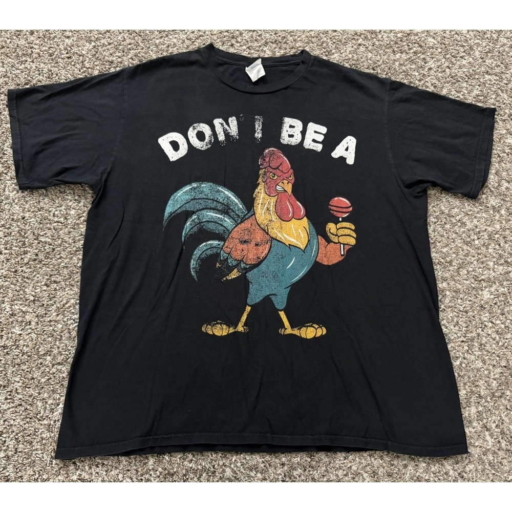 Don't Be Rooster Lollipop T Shirt Black Funny Graphic XL